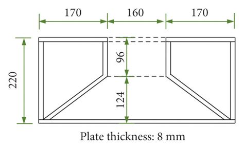 Experimental model and specific sizes. (a) Dimensions of water tank.... | Download Scientific ...