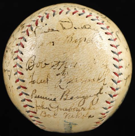 Babe Ruth Lou Gehrig Tony Lazzeri Earle Combs Yankees Baseball Team Signed By