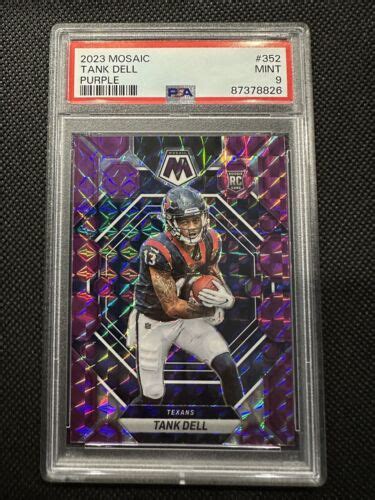 Tank Dell 2023 Panini Mosaic Purple 49 PSA 9 Houston Texans Rookie RC