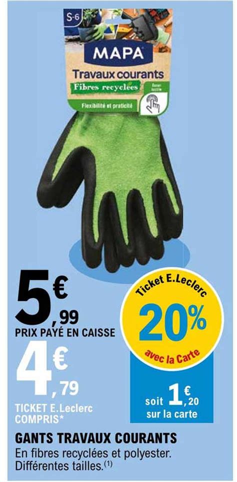 Promo Gants Travaux Courants Chez E Leclerc ICatalogue Fr