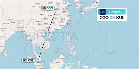 CZ8025 Flight Status China Southern Airlines Zhengzhou To Kuala Lumpur