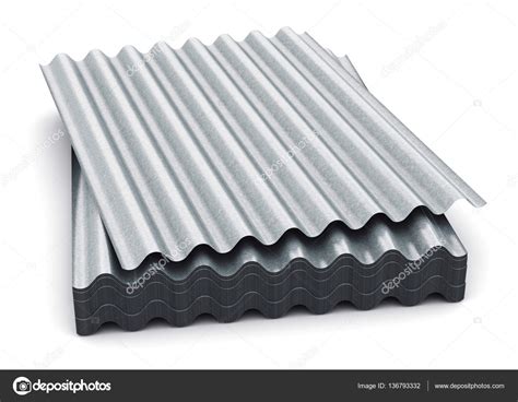 Group of wave shaped zinc-plated metal sheets — Stock Photo © scanrail ...