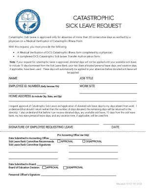 Fillable Online Dcs Catastrophic Sick Leave Request Rev Docx Fax