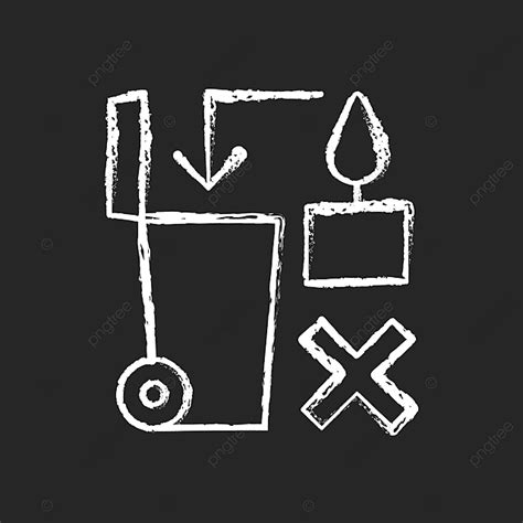 Never Throw Hot Wax In Trash Bin Chalk White Manual Label Icon On Dark Background Icon Contour