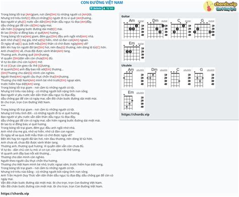 Chord Con Đường Việt Nam tab song lyric sheet guitar ukulele