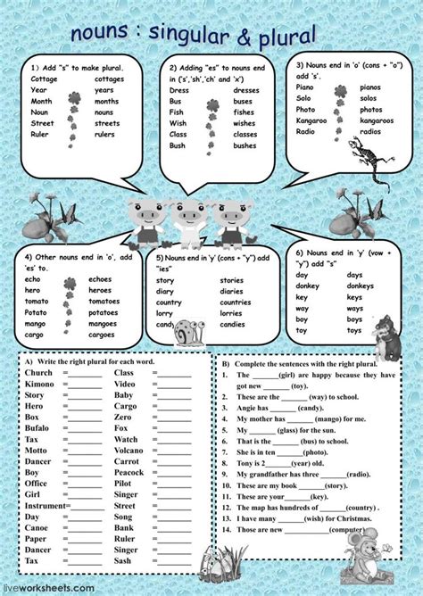 Singular And Plural Chart English Esl Worksheets Pdf And Doc