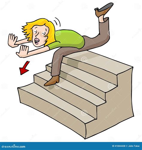 Woman Falling Down Stairs Stock Vector Image 41844438