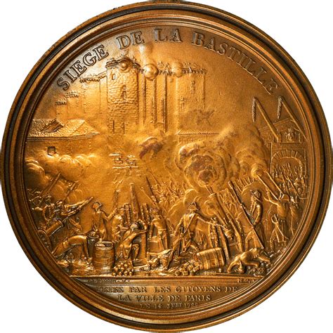 France Medal Révolution Française Siège de la Bastille History 1989