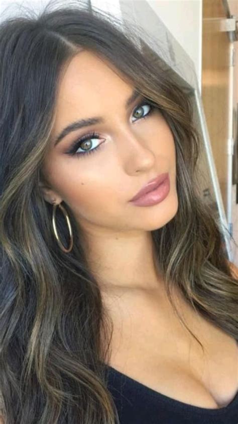 Nude Makeup Cabelo Rosto De Modelo Rostos Bonitos