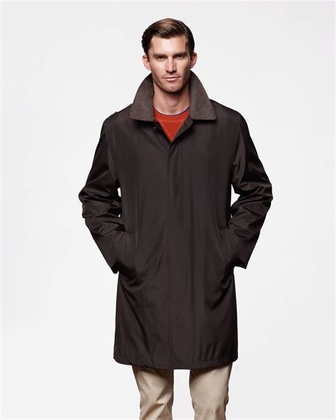 Santi Mens Long Raincoat With Removable Liner London Fog Long Rain