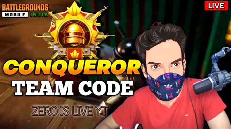 Bgmi Live Team Code VS Random Conqueror Challenge Gameplay ZERO IS