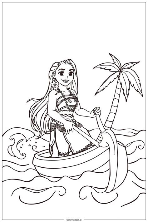 Moana S Journey To Find Herself Coloring Page Free Pdfandpng Printable