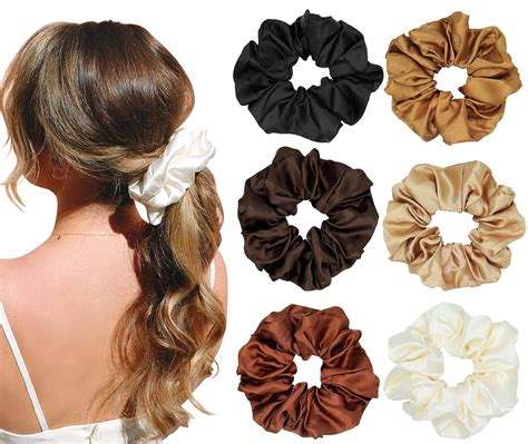 Shiyouo Scrunchies Satin F R Damen Farben Haargummis Seide Haargummi