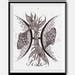 Zodiac Sign Pisces Print From Original Design And Drawing Wall Decor