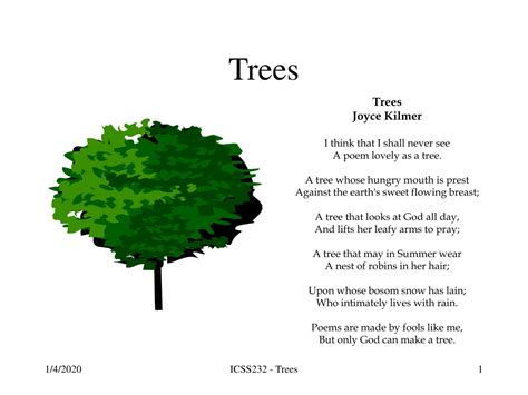 Joyce Kilmer Trees Poem Analysis | Sitedoct.org