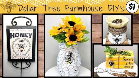 Dollar Tree Honey Bee Themed Diy Decor L Summer Farmhouse Decor Diys