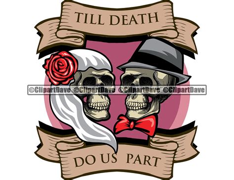 Skeleton Couple Wedding SVG Design Logo Till Death Do Us Part | Etsy