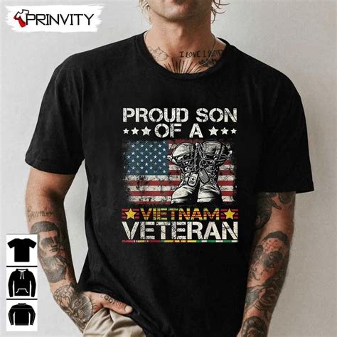 Vietnam Veteran Proud Son T Shirt Veterans Day Never Forget Memorial