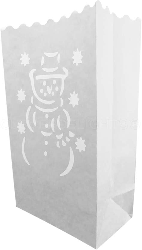 Amazon CleverDelights White Snowman Luminary Bags 10 Count