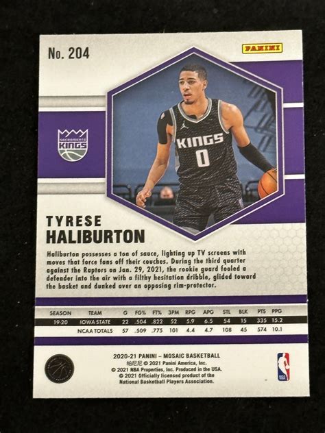 Lot 2020 21 Panini Mosaic Tyrese Haliburton RC