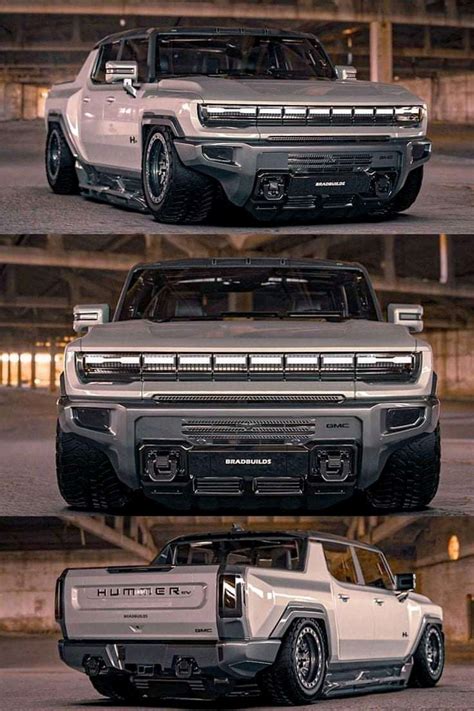 Four Different Views Of The Front And Rear Sides Of A Pickup Truck In