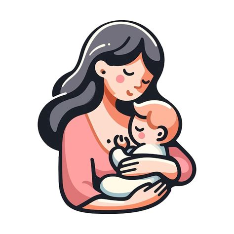 Premium Vector Mother And Baby Vector Illustration