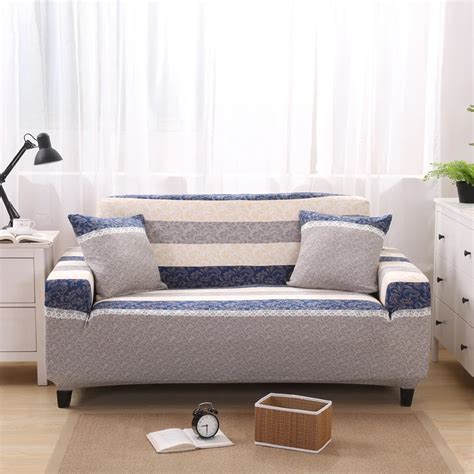 Stretch Sofa Covers Elastic Spandex Striped Printed Sofa Covers ...