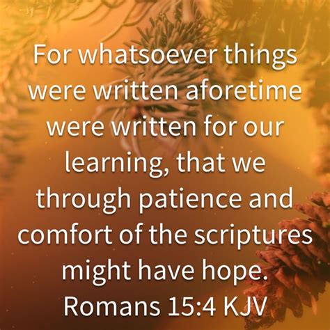 Romans 15 4 For Whatsoever Things Were Written Aforetime Were Written