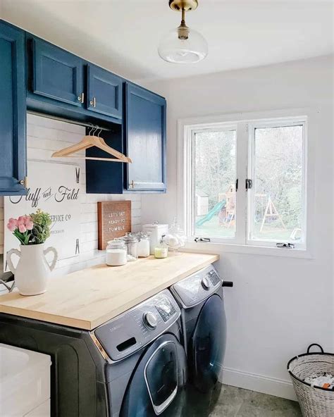 Dark Blue Laundry Room