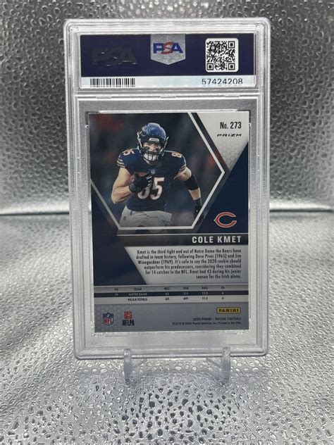 COLE KMET 2020 Panini Mosaic Reactive Orange 218 Bears Rookie RC PSA 9