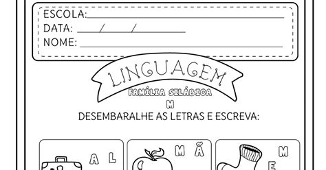 Construção de palavras Letra M Como estou atrasando muito nas