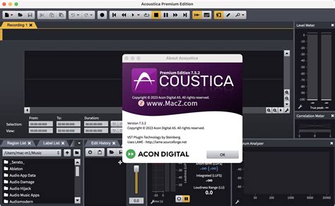 Acoustica Premium Edition破解版 Acon Digital Acoustica Premium For Mac音频