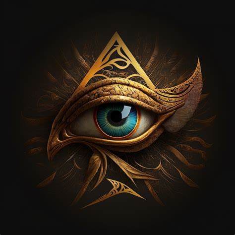 Premium Photo Generative Ai The Golden Eye Of Horus With Golden