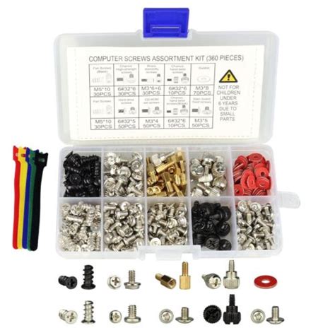 Pc Computer Screws Standoffs Set Kit 360 Pieces Hard Drive Motherboard