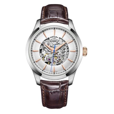 Rotary Skeleton Two Tone Mens Automatic Watch Watchnation