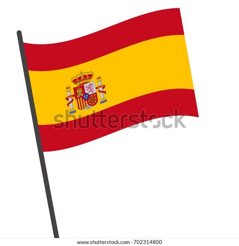 Flag Spain Spain Flag Waving Isolated Stock Vector (Royalty Free ...