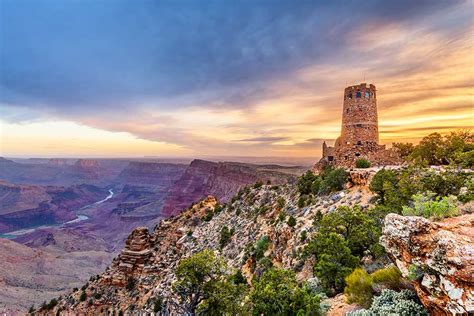 Desert View Watchtower At The Grand Canyon Arizona Usa