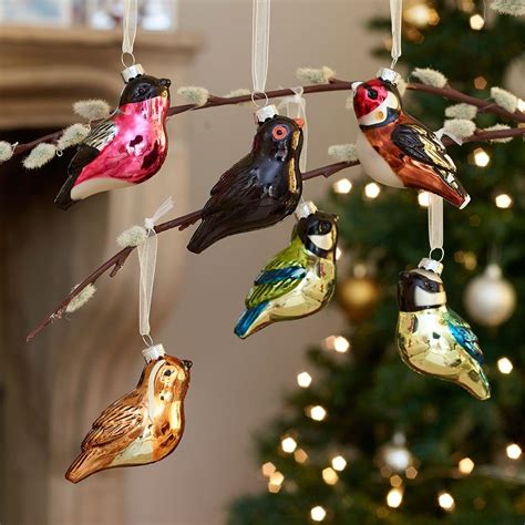 Rspb Glass Bird Decorations Christmas Decorations Tree Bird Decor