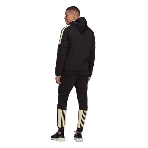 Adidas Uomo Tuta Completa MTS Fleece CB Nero Felpata Con Cappuccio