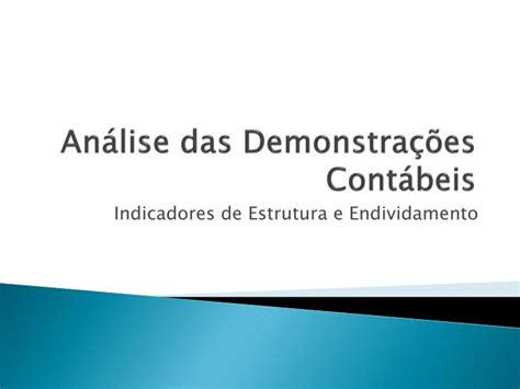 PPT Análise das Demonstrações Contábeis PowerPoint Presentation free