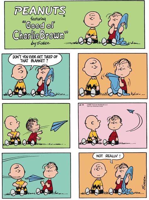 Peanuts Strip: Linus and his blanket | Snoopy funny, Snoopy comics ...