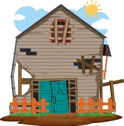 Isolated old broken house in the rural 3532293 Vector Art at Vecteezy