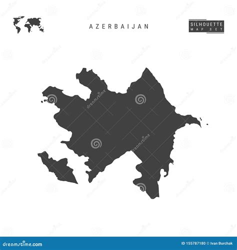 Mapa Del Vector De Azerbaijan Aislado En El Fondo Blanco Mapa Negro