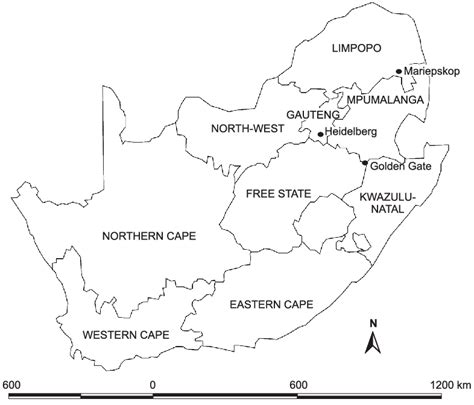 South Africa Provinces Map