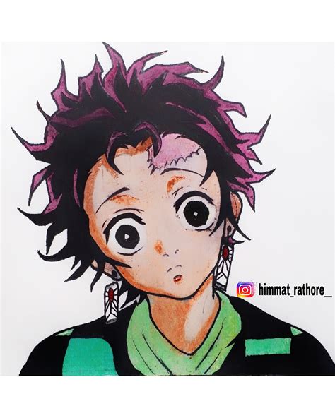 Artstation Tanjiro From Demon Slayer Drawing