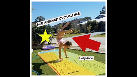 Acro Gymnastics Slip N Slide Challenge Youtube