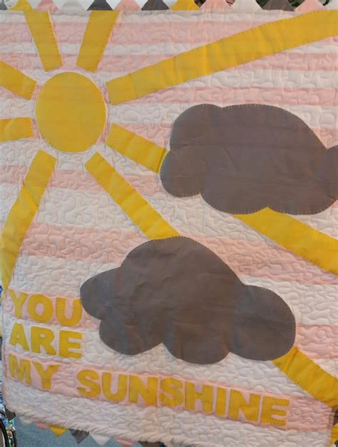 You Are My Sunshine Baby Quilt Handmade Pink Yellow Grey Etsy