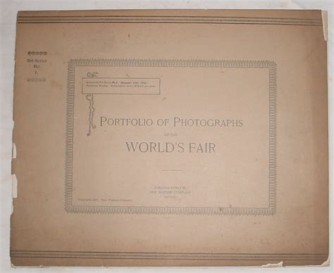 Portfolio Of Photographs Of The World S Fair Issues 1 To 12 By Various