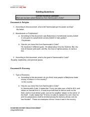 Hammurabis Code Worksheet Answer Key