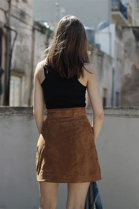 Brown Suede Skirt So In Carmel